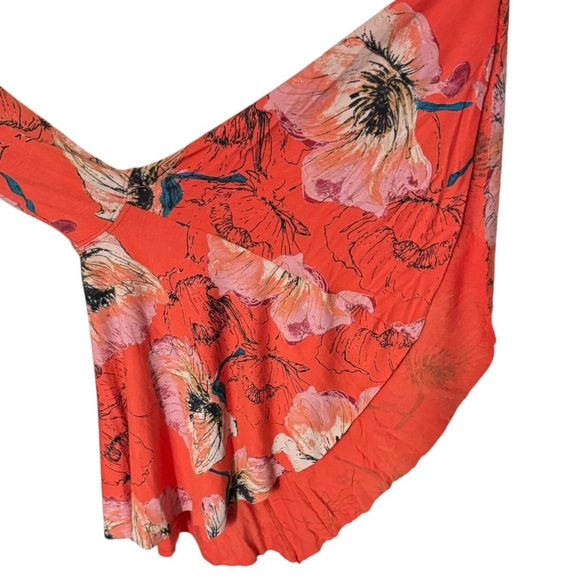 Free People Birds of Paradise Floral Off the Shoulder Bell Sleeve Top Blouse - Picture 5 of 7